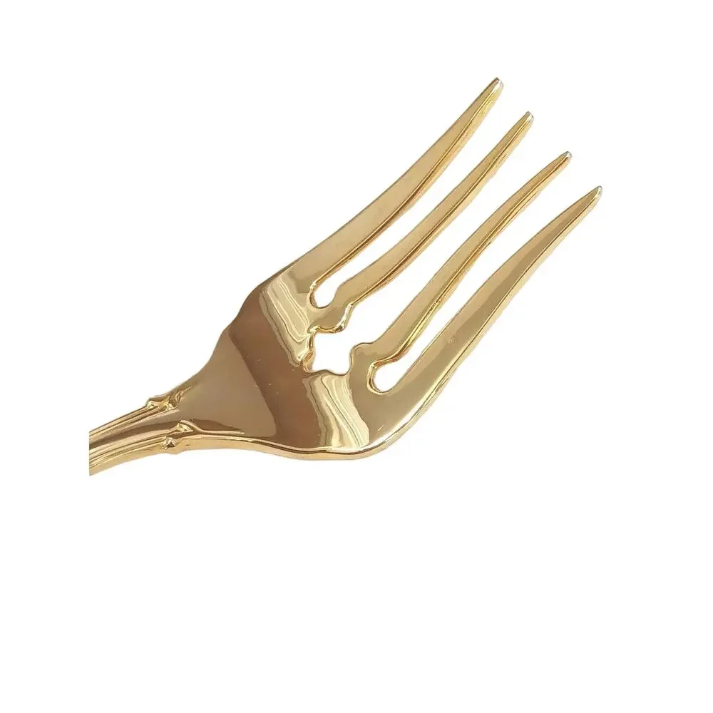 F.B. Rogers Gold SERVING FORK Chippendale Gold Electroplate HOLIDAY Wedding VNTG